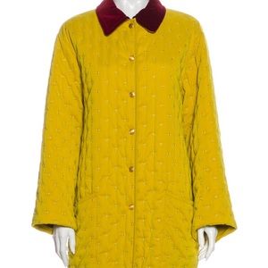 Hermes quilted field jacket velvet collar